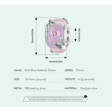 Pink Glass Butterfly Bead