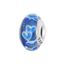 Blue Heart Murano Charm