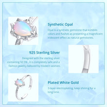 Rainbow Opal Solitaire Ring