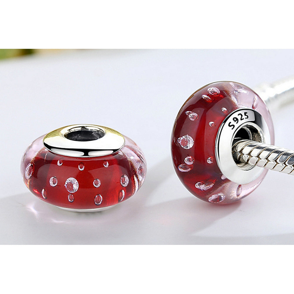 Red Effervescence Murano Glass Bead