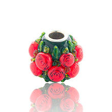 Big Red Murano Rose Bead Charm