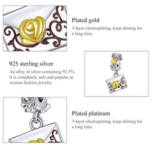 Flower Golden Letter Charm Pendant