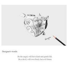 Angel & Devil Heart Bead Charm