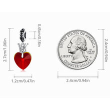 Magic Crown Red Heart Charm Bead Pendent