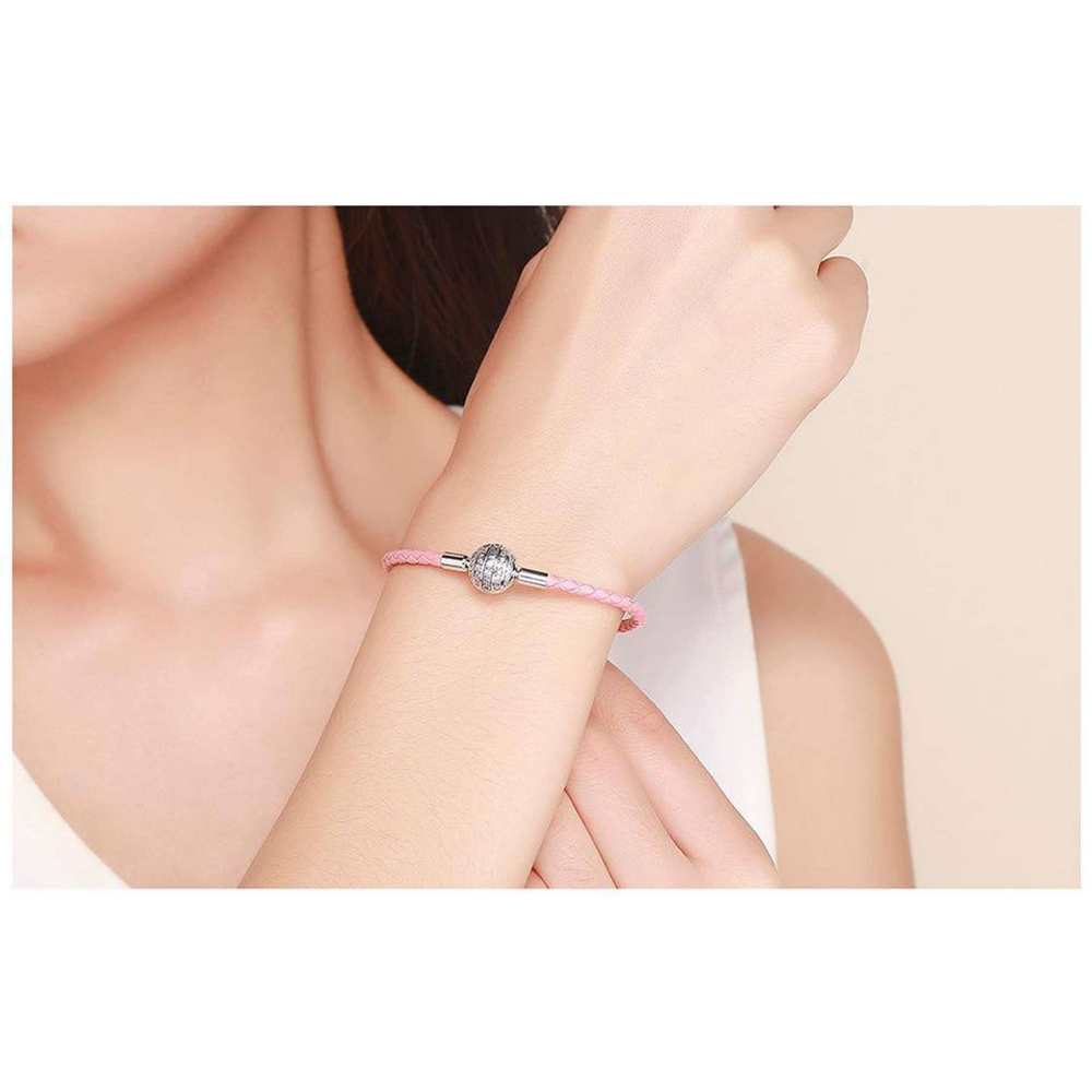 Pink Leather Bracelet