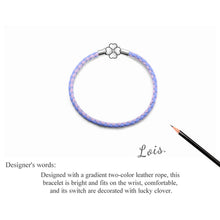 Leather Two-Tone Clover Bracelet