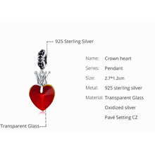 Magic Crown Red Heart Charm Bead Pendent