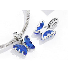Blue Butterfly Murano Glass Charm Pendant