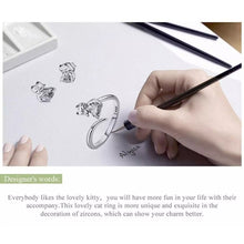 Cute Cat  Rings & Earrings Jewelry Sets