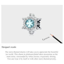 Moonstone Snowflake Bead Charm 