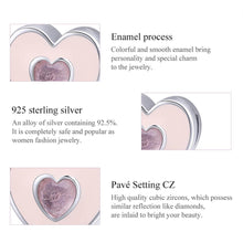 Pink Heart Clips Charm fit for Reflexions Bracelet