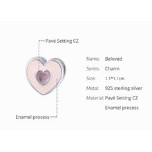 Pink Heart Clips Charm fit for Reflexions Bracelet