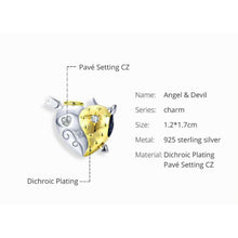 Angel & Devil Heart Bead Charm