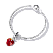 Magic Crown Red Heart Charm Bead Pendent