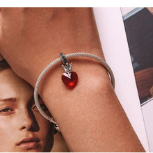 Magic Crown Red Heart Charm Bead Pendent