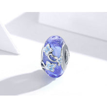 Blue Glass Handmade Bead Secret Garden Flower Hydrangeas