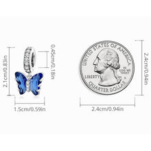 Blue Butterfly Murano Glass Charm Pendant