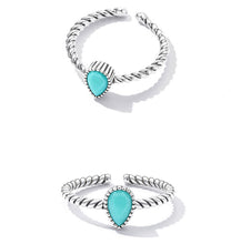 Waterdrop Turquoise Open Size Ring
