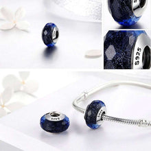 Fascinating Black Blue Murano Glass Bead