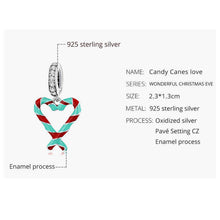 Christmas Candy Canes Love Pendant