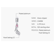 Heels Pink Heart Zircon Pendant Charm