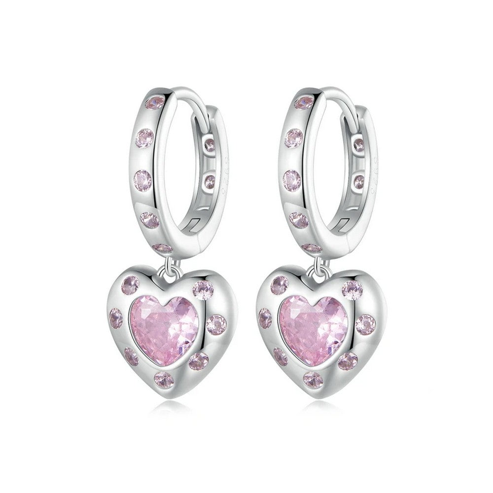 Pink Heart Earrings