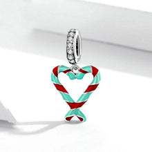 Christmas Candy Canes Love Pendant
