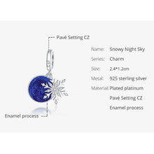Snowy Night Sky Pendant Charm