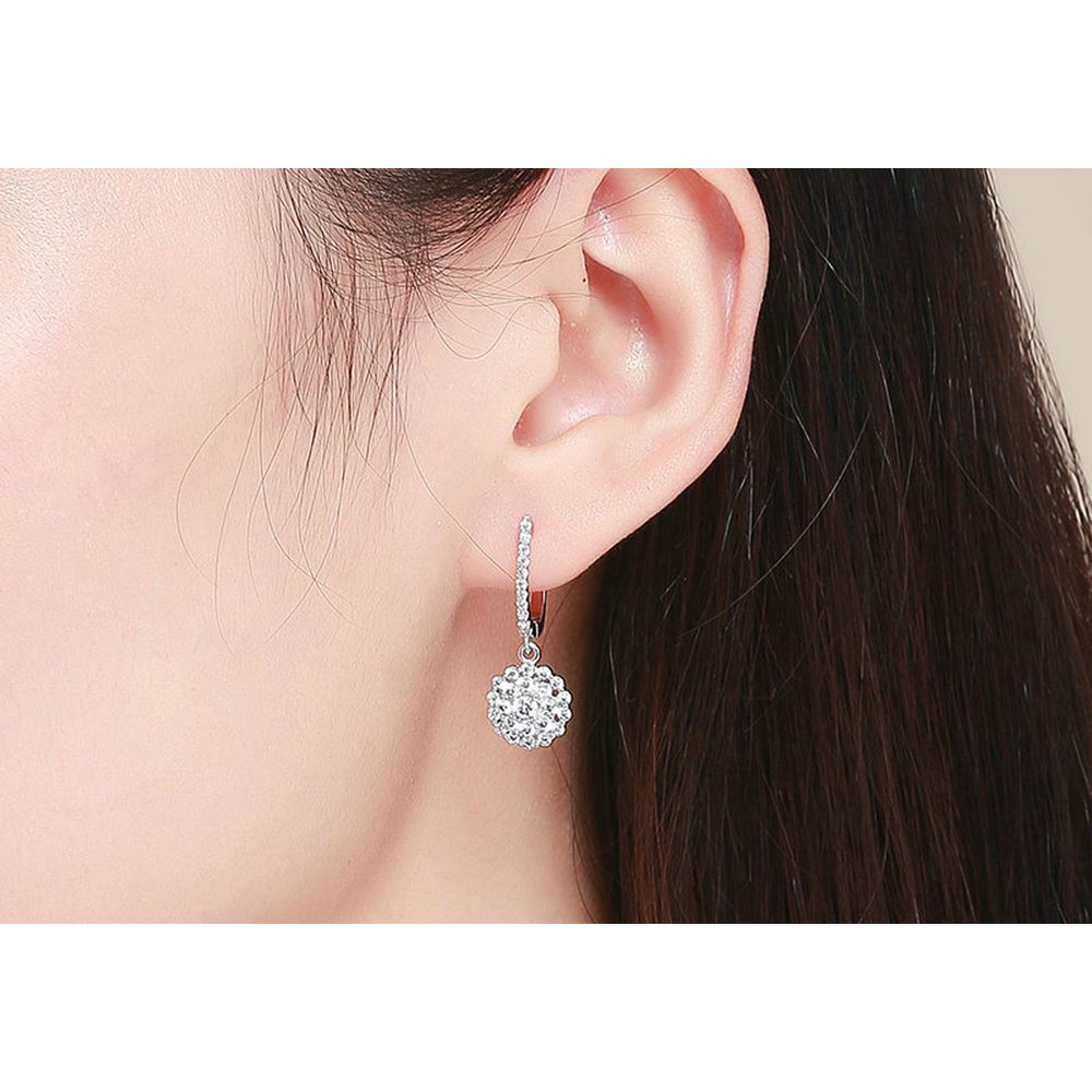 Round Earrings With Zircon