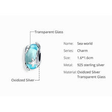 Light Blue Murano Glass Bead Starfish