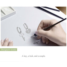 Women's Heart & Key Earrings