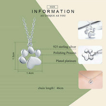 Animal Footprints Dog Cat Footprints Necklaces