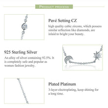 Sparkling Moon and Star Exquisite Pendant Necklaces