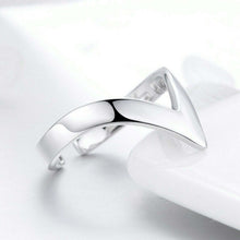 Wave Geometric Love Adjustable Ring