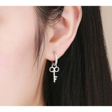 Women's Heart & Key Earrings