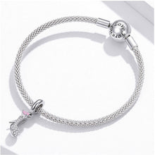 Heels Pink Heart Zircon Pendant Charm