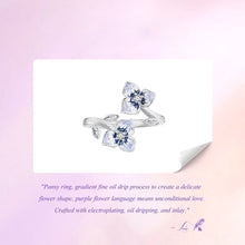 Purple Pansy Open Ring