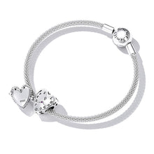 Cute Red Heart Clock Charms Beads