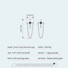 Chain Cross Stud Earrings