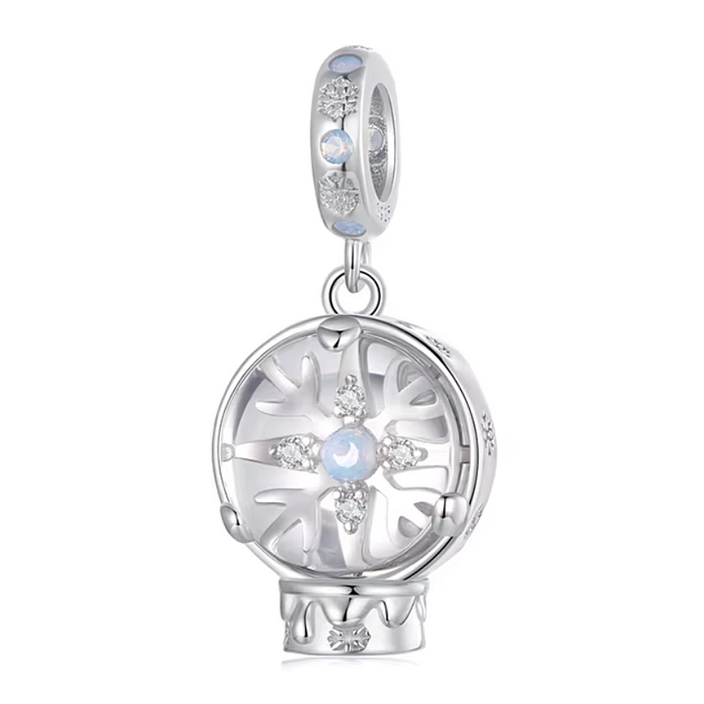 Christmas Snowflake Crystal Ball Pendant