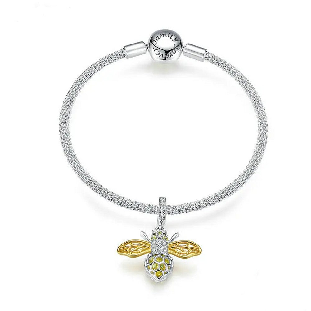 Queen Bee Pendant Charm Bracelet