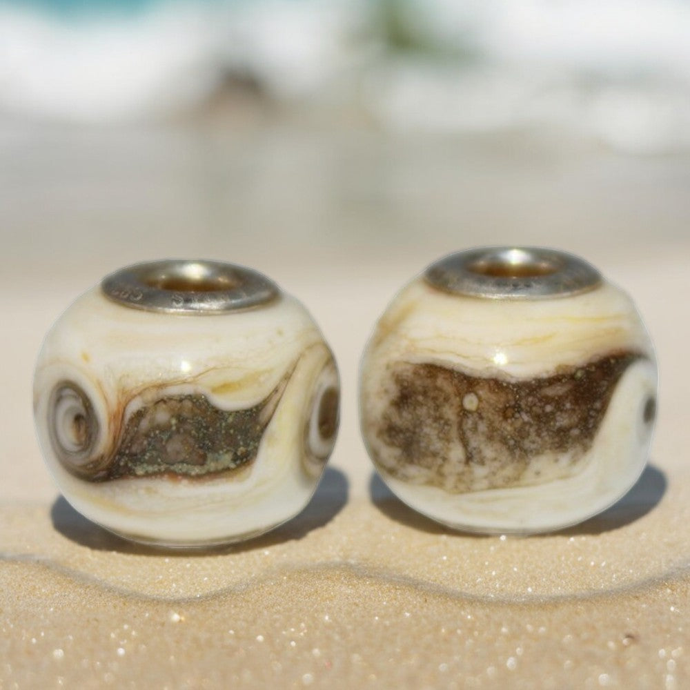 Sea Sand Set of 2 Beads Big