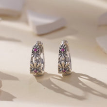 Vintage Iris Flower Earrings