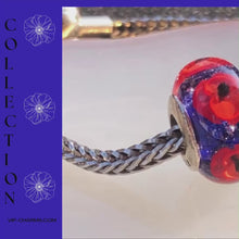 Night Poppies Glow  Bead Charms 1pc