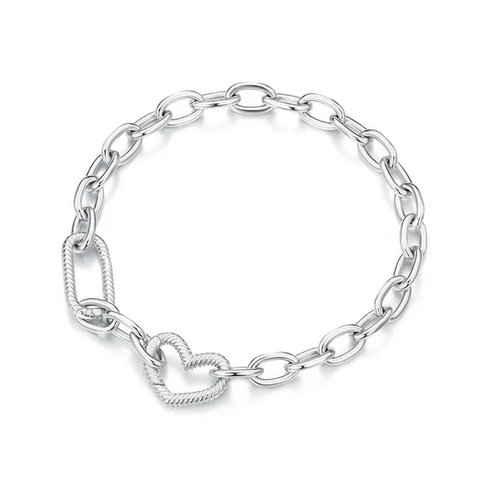 Paperclip Link Heart Chains Bracelet