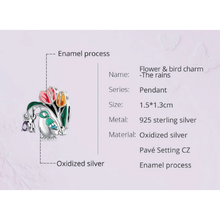 Charm Bird in Tulips