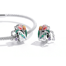 Charm Bird in Tulips