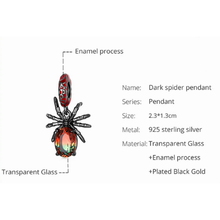 Punk Black Red Spider Charms