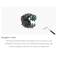 Dark Moonlight Rose Charm