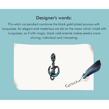 Witch Cat Pendant Charms Beads